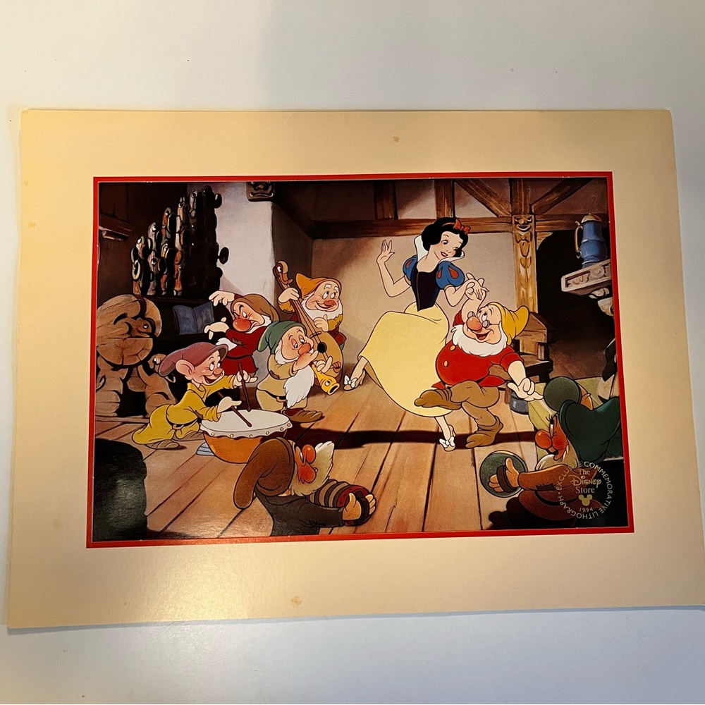 Disney Snow White & The Seven Dwarfs 1994 Lithograph
